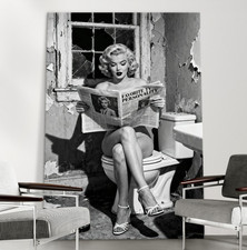  WANDBILD MARILYN MONROE AUF DER TOILETTE, K...