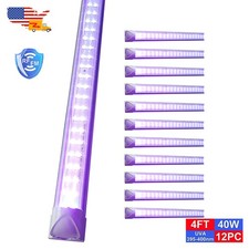 12Pack UV Black Light Led Bar 4FT 40W with US Plug Easy Installation Party D cor