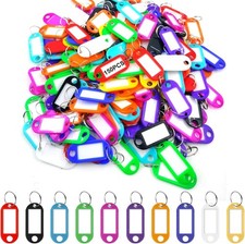 150 Pcs Key Tags, Plastic Key Labels with Split Ring Label Window, Colored Key C