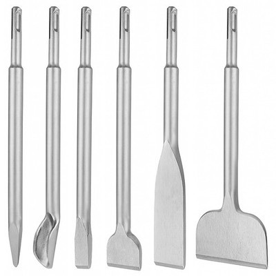 SDS Plus Chisel Set for Rotary Hammer Drills, 6 PCS SDS Chisel Set Includes P...