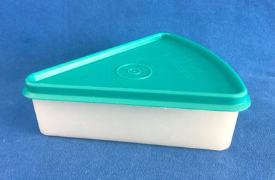Vintage Tupperware Torten Kuchen Scheibe Keil Behälter 269 grüner Deckel 268