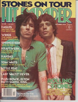 1978 HIT PARADER Magazine Rolling Stones Cover Mick Jagger Centerfold
