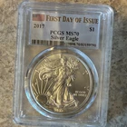 U.S. Mint 2017 American Silver Eagle $1 1 oz .999 PCGS MS70 FDOI