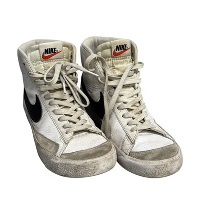 Nike Blazer Mid '77 Shoes Youth GS Size 6.5Y White Black High Top DA4086-100