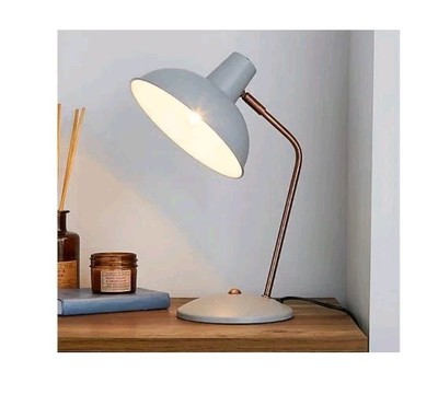 Grey Metal Desk Table Office Lamp Dunelm Leiden Design 35cm