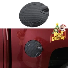 Fuel Door Tank Gas Cap Cover For Chevy Silverado GMC Sierra 2014-18 Carbon Fiber