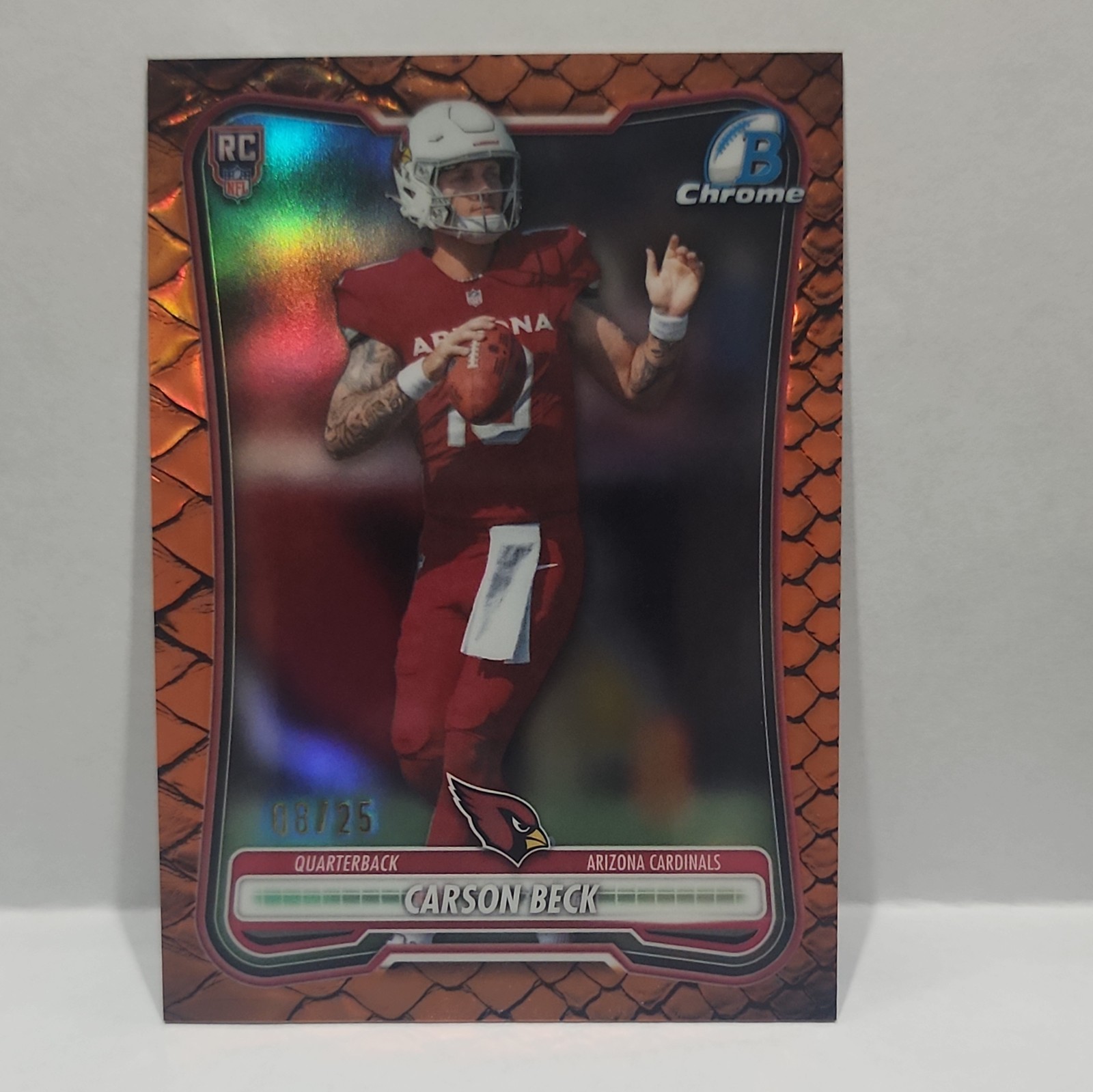 2026 Bowman Chrome Carson Beck RC Orange Repitalian  /25 Cardinals