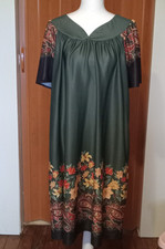 Anthony Richards House Muumuu Dress Dark Green Floral Large