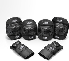 Kids' Skate Bmx Pads - Knee, Elbow and Wrist Protective Set - 6 Piece Scooter S