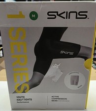 Skins Youth 1 Series Half Tights M White Active Compression Performance BNWT