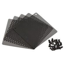 5pcs 120mm Computer Fan Filter Grills Mesh Dustproof Case Cover Screws Black
