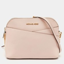 Borsa a tracolla Michael Kors in pelle rosa chiaro Jet Set da viaggio a cupola
