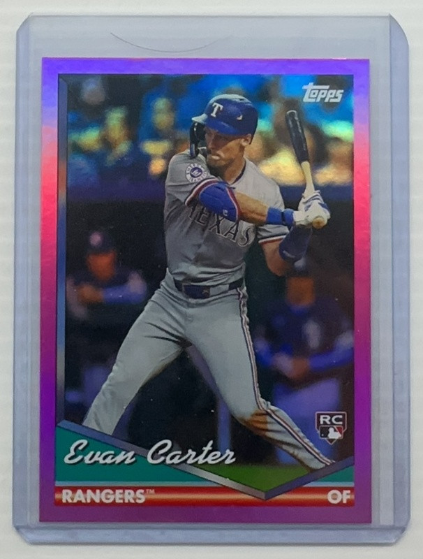 2024 Topps Archives Evan Carter 1994 Topps Pink Foilboard Rookie RC #223 Rangers