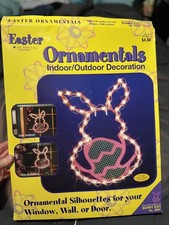 Impact Plastics Lighted Easter Bunny  And Eggs Set Of 2 Window Decor 