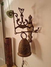 Ancienne  Cloche style monastère entrée de portail porte en Bronze Laiton + 2 kg
