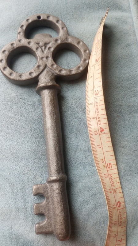 7" Antique Vtg Skeleton Cast Iron Key/Cellar/Lock Cabinet Architectural Hardware