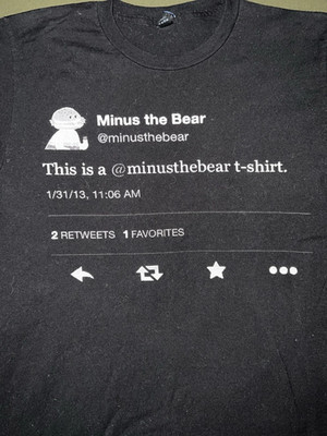 Minus the Bear  Graphic Tee Logo Cotton T Shirt Full Size S-5XL