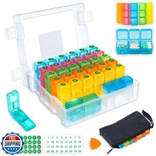Monthly Pill Organizer 3 Times a Day with 31-Day Moistureproof Box, Weekly Pi
