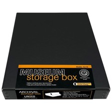 Museum Storage Box Black Drop Front Archival Acid Free Metal Edge 8.75x10.75