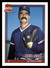 Dennis Lamp 1991 Topps #14 Boston Red Sox Baseball *226