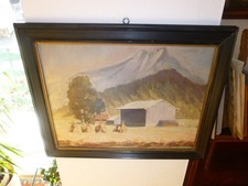 Original Ölgemälde Georg Gross(ß) ca 1930 München " Heuernte " aus Nachlass
