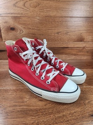 Vtg Converse Chuck Taylor All Star Red Canvas High Top Sneakers Men s Sz 8.5 USA