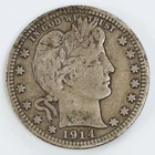 1914-D Barber Quarter Fine Silver 25c