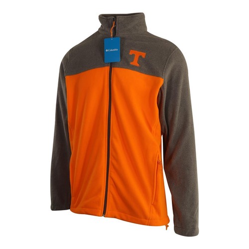 Columbia Men's Fleece Jacket Orange Grey CLG Flanker III Tennessee Orange (472) - Picture 2 of 10