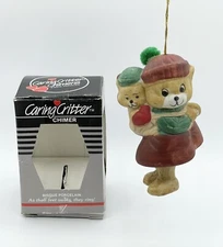 Vintage Jasco Caring Critters Chimer Piggyback Bears Bell Ornament