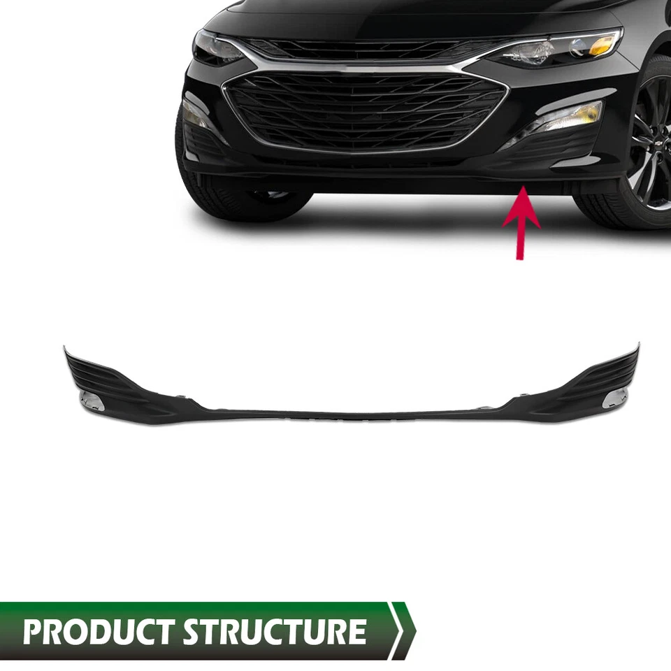 Fit For 2019-2025 Chevrolet Malibu Front Bumper Lower Lip Protector Black - Imagem 2 de 4