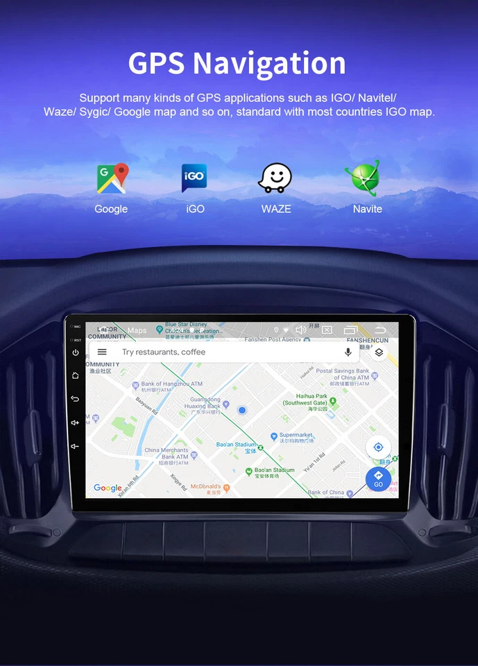 10 Inch Android 14.0 2 DIN Car Radio Stereo GPS Head Unit 4G+64G RDS Octa Core - Image 3 of 4