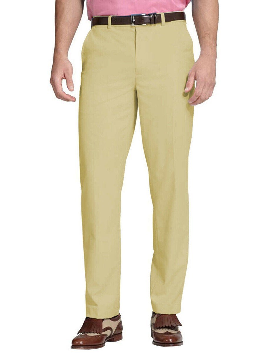 Brooks Brothers Mens Khaki St Andrews Links Flat Front Pants, 30W