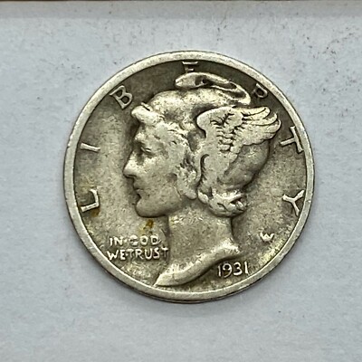 1931 (D) Mercury Dime, Circulated (VF) Semi Key Date .10 US Coin *1c61