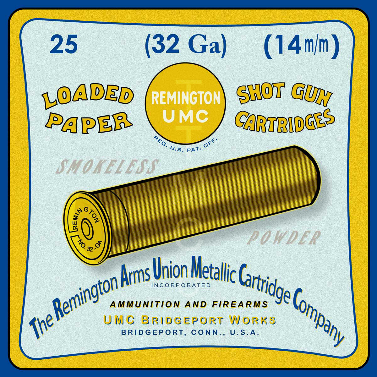 Shotshell Labeling Reproduction Vintage UMC 32 Ga Shotgun Shell Box Label Canvas Print | eBay
