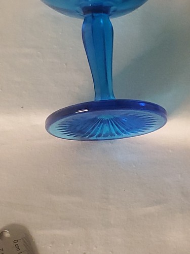 Cobalt Blue Glass Compote Pedestal Candy Dish Vtg Antique Granny Cottage Decor - Picture 9 of 16