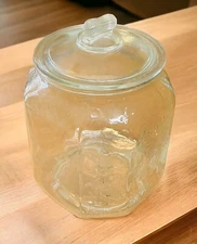 VTG Planters Mr Peanut 5¢ Salted Peanuts Glass Octagon Store Counter Jar