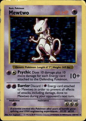 【shadowless/シャドーレス】 ミュウツー/Mewtwo 英語版 Mewtwo 10 Base Set Shadowless English Pokemon Card B1 HP | eBay