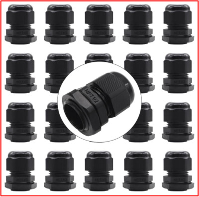 20pc Npt 1/2 in Cable Glands White Cord Grip Nylon Strain Relief Wire Waterproof
