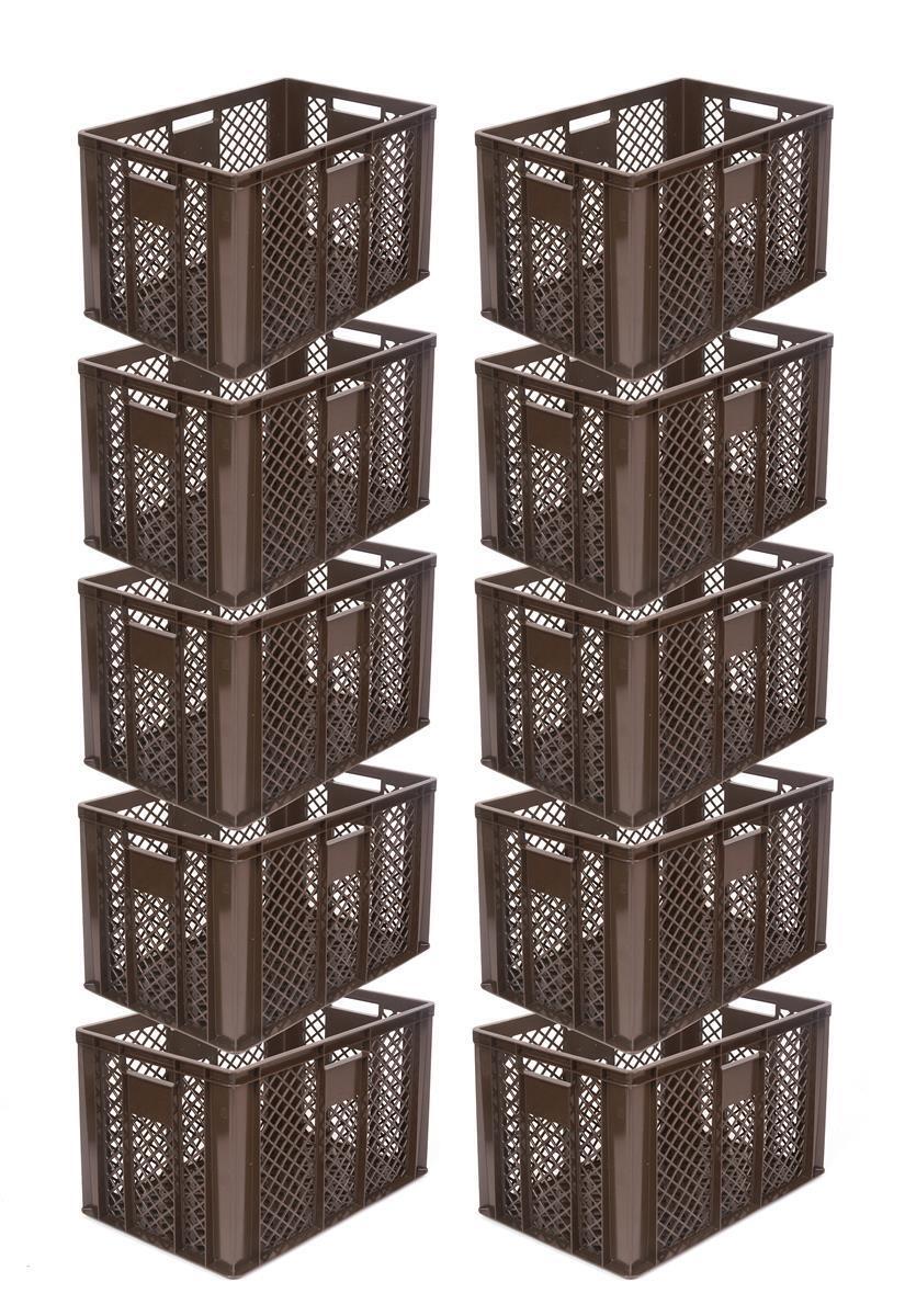 Bäckerkiste 600x400x410mm 10er Set Bäckerkisten, Brotkörbe, Eurokiste, offen