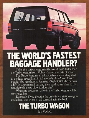 1982 The Turbo Wagon Vintage Print Ad/Poster 80s Man Cave Bar Art Decor