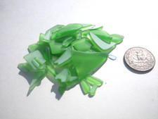 Sea Glass, Beautiful Set of Green Smalls with White Backing