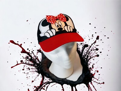 Disney Minnie Mouse Red Black Bow Children s Youth Girls Cotton Baseball Hat