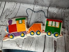 vintage Hallmark cards 1983 made in Taiwan fabric train wall hanger nursery deco
