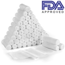 4''x4 Yard Gauze Bandage Rolls Stretched Sterile First Aid Kit Medical Tape Wrap