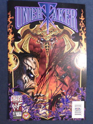 Undertaker + Kane Dual Signed PSA/DNA WWF Comic Book 1999 #4 Auto