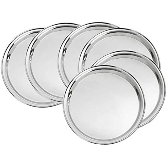 Stainless Steel Plates, Stainless Steel Round Quarter Plate Set Of 6 Pieces18.5 eBay
