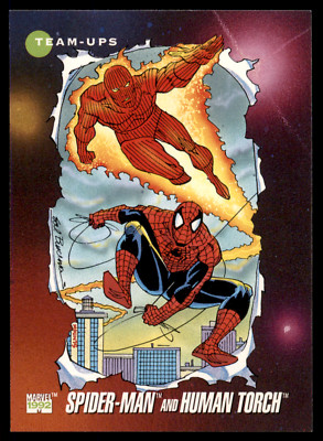 SPIDER-MAN - HUMAN TORCH #71 - 1992 Marvel Super Heroes TEAM-UPS - Trading Card