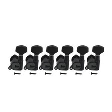 FLEOR String Tuning Keys Pegs Tuners Machine Heads 6L Small Button Black
