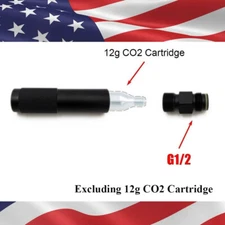 12g Co2 Quick Change Adapter 12 Gram Carbon Dioxide Cartridges to G1/2-14 Black