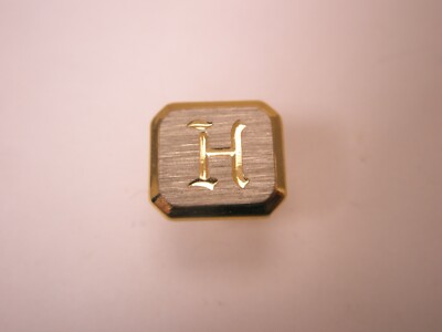 H Monogram Initial Letter Vintage Tie Tack Lapel Pin heath henry hank harvy w120